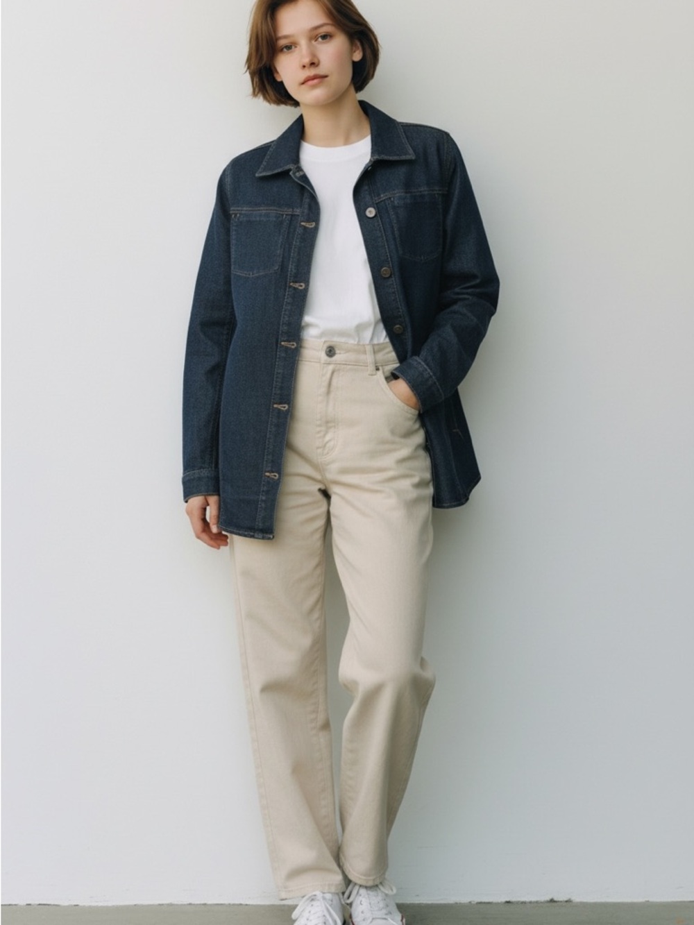 Chico's Dark Blue Denim Jacket - Women's size 1 (M/8-10)